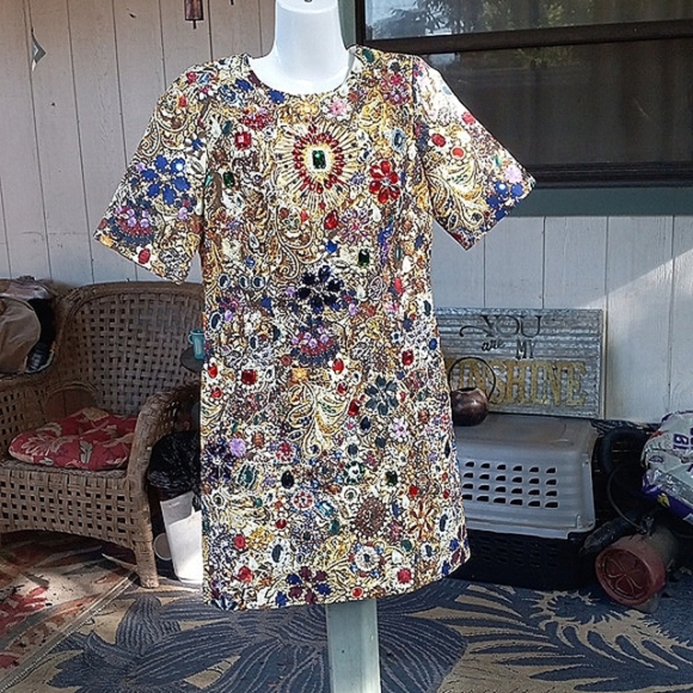 Jewel Encrusted Dress, Lined,No Tag,.says Xl But Fits Like Medium 8/10.